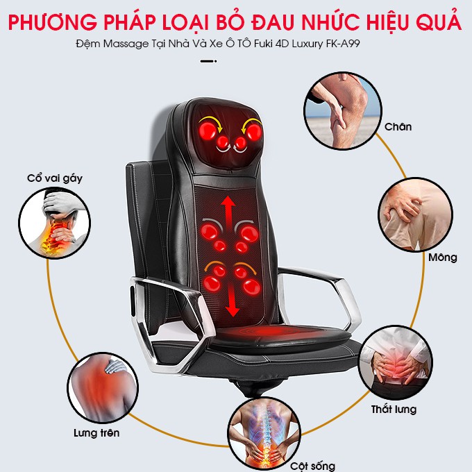 Đệm Massage Tại Nhà Và Xe Ô TÔ Fuki 4D Luxury FK-A99